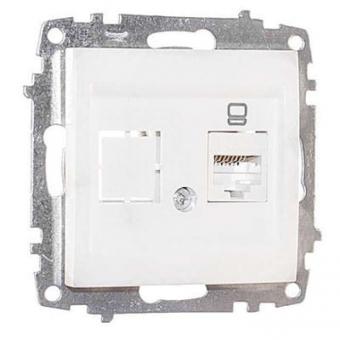 EL-BI , Zena-Vega, розетка компьютерная, белоснежный, механизм 609-015600-247