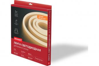 Лента светодиодная для бани и сауны 24V, SMD2835, 14,4Вт/м, 120LED/м, 3000К, 16мм, 5м IP68