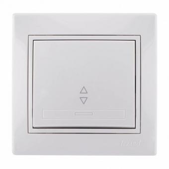 Выключатель одноклавишный проходной Lezard Mira белый