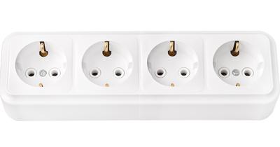 Розетка 4-я с заземлением РА16-266