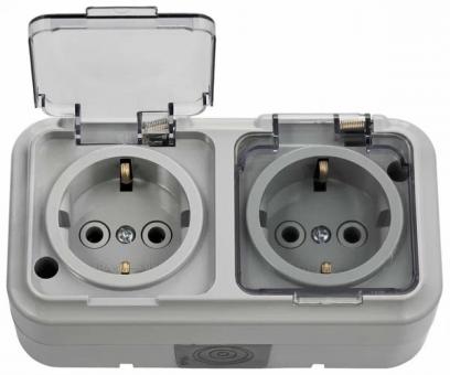 Розетка РА16-303 (02) Пралеска-Аква светло-серый