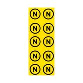 Комплект наклеек из 10 шт. "N", р-р 1,5*1,5 см, цветн., с/к из пленки ПВХ, с подрезкой