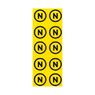 Комплект наклеек из 10 шт. "N", р-р 1,5*1,5 см, цветн., с/к из пленки ПВХ, с подрезкой