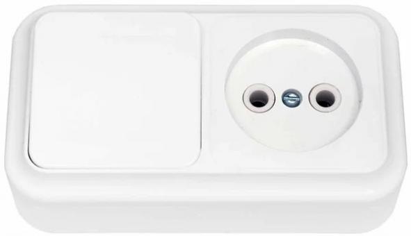 Выключатель 1 кл.+ розетка б/з В-РЦ-521