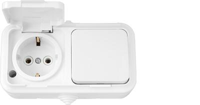 Выключатель 1 кл.+ розетка с/з В-РЦ-657