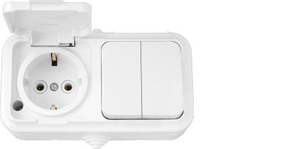 Выключатель 2 кл.+ розетка с/з 2В-РЦ-659