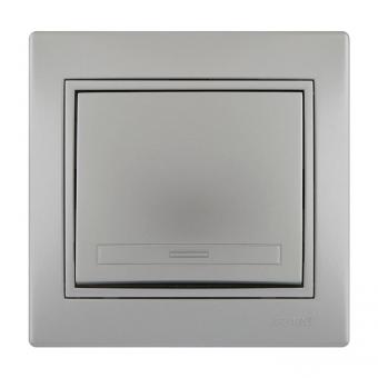 Lezard Myra Выключатель 1 кл. серебро