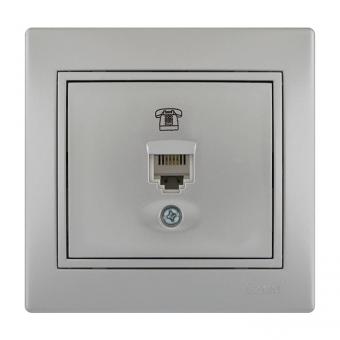 Lezard Myra Розетка телефонная серебро