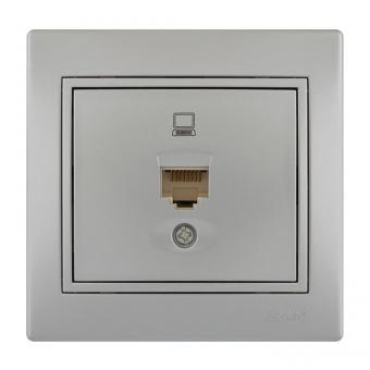 Lezard Myra Розетка компьютерная серебро