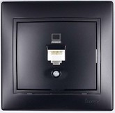 Розетка компьютерная евро черный бархат со вставкой MIRA 701-4242-139