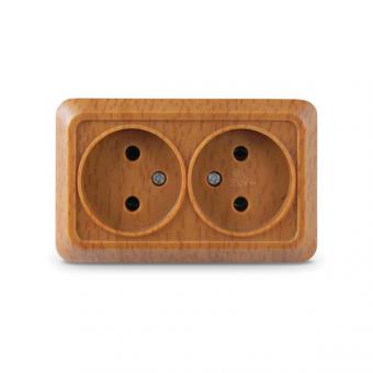 Розетка двухместная б/з "UNIVersal" (''бук'')