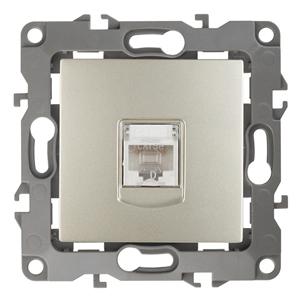 Розетка информационная RJ45, шампань (мех.) 12-3107-04 ЭРА 12