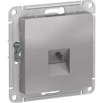 ATN000381 ATLASDESIGN РОЗЕТКА телефонная RJ11, механизм,  АЛЮМИНИЙ
