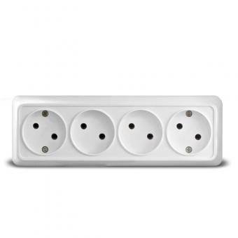 Розетка четырехместная "UNIVersal" серия ""Олимп" б/з 16А