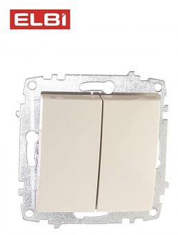 Выключатель 2-кл,кремовый, EL--Vega 609-010300-202