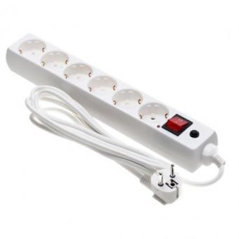 Сетевой фильтр 6 розеток с/з 2м ПВС 3х1.5 16А 3500Вт белый