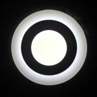 Светильник светодиодный 6+3W с декоративной подсветкой круглый,белый,IP 20