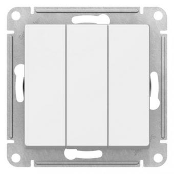 ATN000131 ATLASDESIGN 3-клавишный ВЫКЛЮЧАТЕЛЬ,  сх.1+1+1, 10АХ, механизм, БЕЛЫЙ