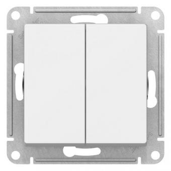 ATN000165 ATLASDESIGN 2-клавишный ПЕРЕКЛЮЧАТЕЛЬ, сх.6 , 10АХ, механизм, БЕЛЫЙ