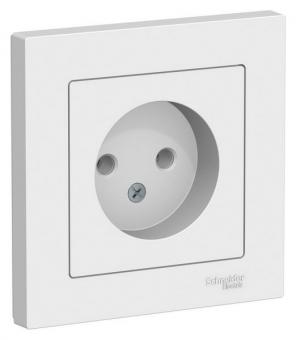 ATN000140 ATLASDESIGN РОЗЕТКА без заземления, 16А,  в сборе, БЕЛЫЙ