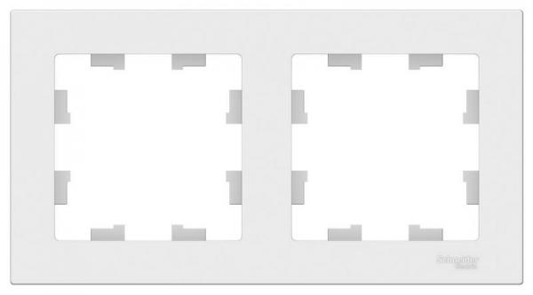 ATN000102 ATLASDESIGN  2-постовая РАМКА, универсальная, БЕЛЫЙ