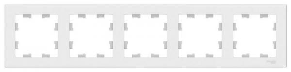 ATN000105 ATLASDESIGN  5-постовая РАМКА, универсальная, БЕЛЫЙ