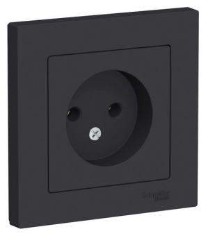 ATN001040 ATLASDESIGN РОЗЕТКА без заземления, 16 А, в сборе, КАРБОН