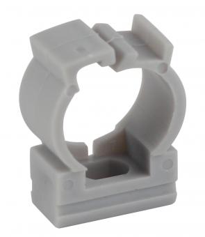 Крепеж-клипса (серый) для трубы с фиксатором д20мм