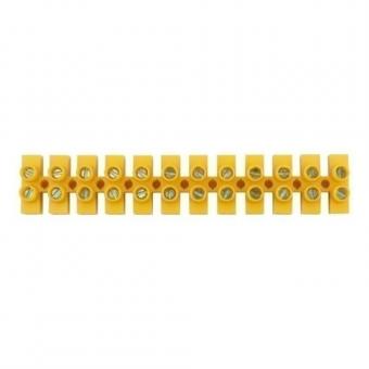Клеммная колодка винтовая КВ-4 (1.5-4 мм²) 4А, полипропилен желтый (ЗВИ) REXANT