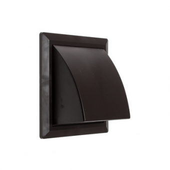 Решетка вентиляционная фасадная KF1717-F125BR 170х170мм с обратным клапаном и фланцем 125мм коричневая