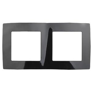Рамка на 2 поста, черный, ЭРА 12, 12-5002-06