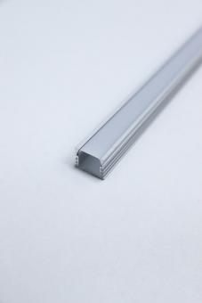 19100 Комплект: Профиль накладной алюминиевый серебристый анодированный с экраном 16*12 мм, длина 2 метра, 2 заглушки, 4 монтажные клипсы ПОД ЗАКАЗ