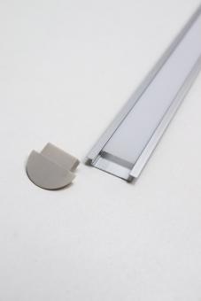 19090 Комплект: Профиль врезной алюминиевый серебристый анодированный с экраном 30.4*6 мм, длина 2 метра, 2 заглушки, 4 монтажные клипсы ПОД ЗАКАЗ