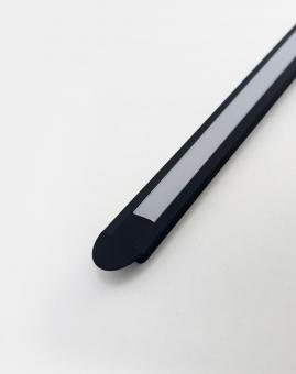 19070 Комплект: Профиль врезной алюминиевый черный с экраном 21.7*5.7 мм, длина 2 метра, 2 заглушки, 4 монтажные клипсы ПОД ЗАКАЗ