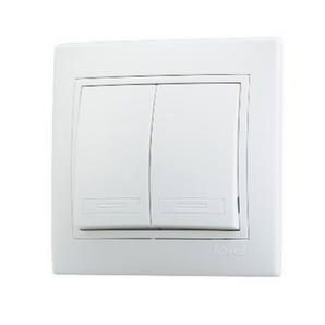 Выключатель 2 кл. Mira белый