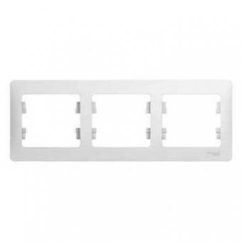 GSL000103 GLOSSA  3-постовая РАМКА, горизонтальная, БЕЛЫЙ (MS)