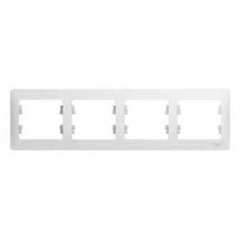 GSL000104 GLOSSA  4-постовая РАМКА, горизонтальная, БЕЛЫЙ (MS)