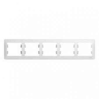 GSL000105 GLOSSA  5-постовая РАМКА, горизонтальная, БЕЛЫЙ (MS)