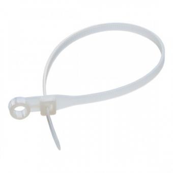Хомут нейлоновый с отверстием для крепления 3,5х100  белый (100шт) IEK