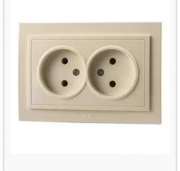 Розетка 2-я б/з, кремовый,EL-BI Zena 500-010320-908