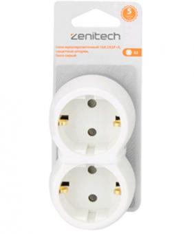 Блок мультирозеточный 16А 2х2P+E,защитные шторки,бело-серый