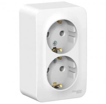 BLNRA010211 BLANCA розетка о/у 2я с/з 16А белая