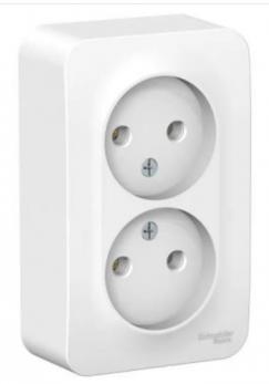 BLNRA000211 BLANCA розетка о/у 2я б/з 16А белая