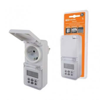 Таймер розеточный ТРЭ-02-1мин/7дн-10 on/off-8A-IP44 TDM SQ1506-0005