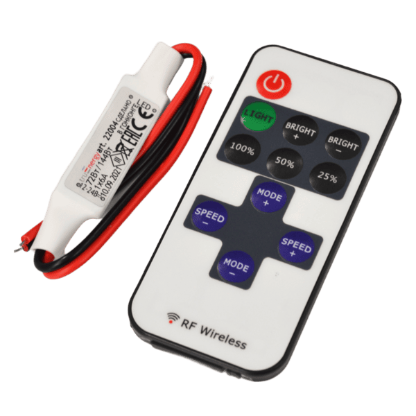 Мини-диммер для светодмодной ленты с кнопочным пультом управления арт. 22004