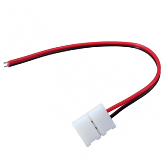 Коннектор односторонний (1 клипса с проводами) для одноцветной светодиодной ленты